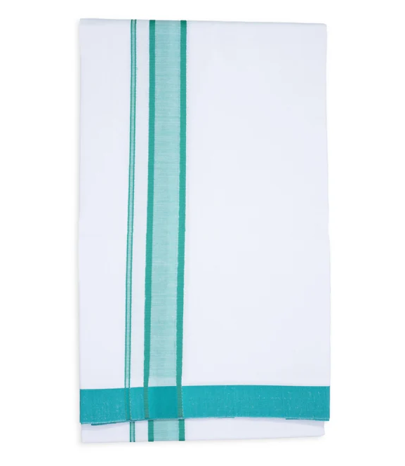 Veshti – 2 Mtr | White Colour Dhoti/ Fancy Border Vesti for Men