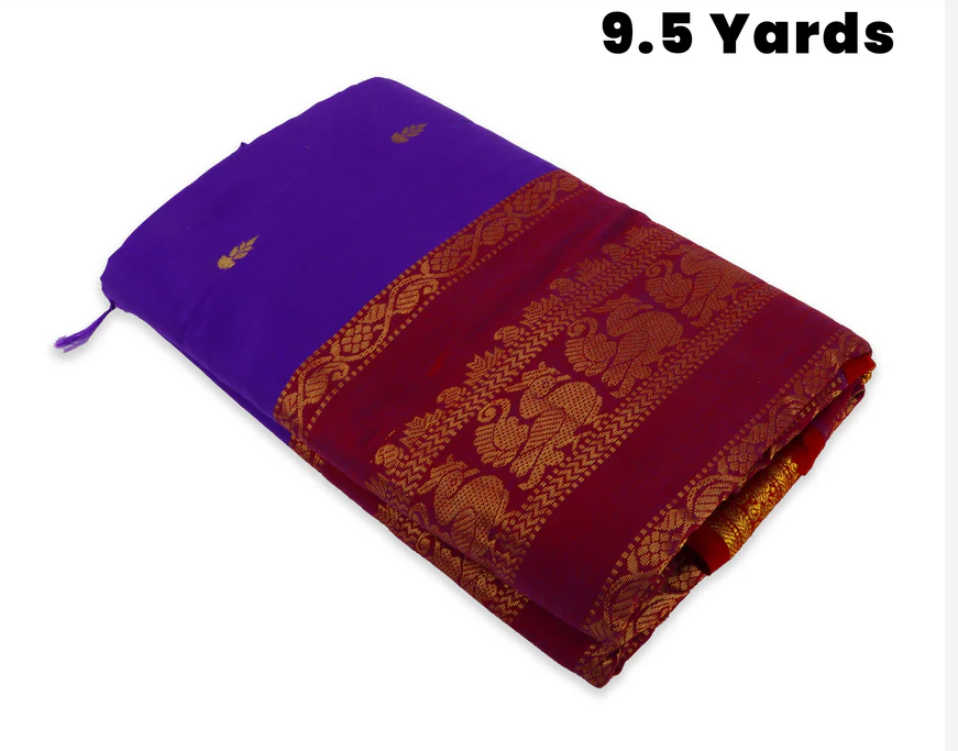 Saree – 9.5 Yards | Kalyani Silk Material/ Jari Design Border Traditional Saree for Women