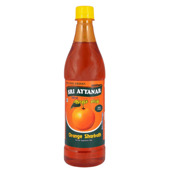 Orange Sarbath - 700 ml | Sri Ayyanar/ Orange Sharbath/ Instant Drink Mix/ Refreshing Drink