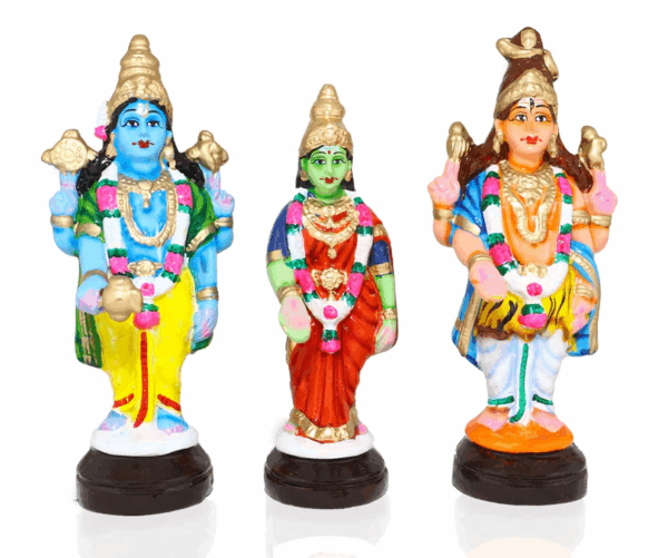 Meenakshi Kalyanam Clay Golu Bommai Set - 10 x 4 Inches | Giri Golu Doll/ Navaratri Golu Bomma/Gombe/Bommai