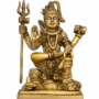 Shiva Statue With Base - 6 x 4.25 Inches | Antique Brass Idol/ Sitting Shiv Statue for Pooja/ 1.450 Kgs Approx