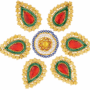Acrylic Rangoli - 8 x 8 Inches | Kundan Rangoli/ Muggulu Rangoli for Home Decor